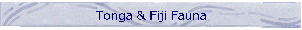 Tonga & Fiji Fauna