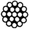 Normal 1x19 rigging wire cross section