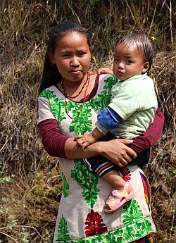 Nepal woman and child, Nagarkot