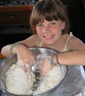 The best bread makers start young - Abby (Estrela) at cooking class on Ocelot