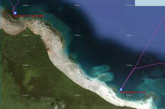 Adi island anchorages and approaches