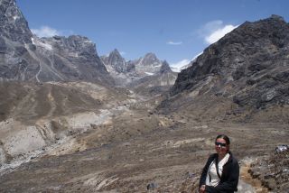 Our trail to Cho La (small center snow patch)