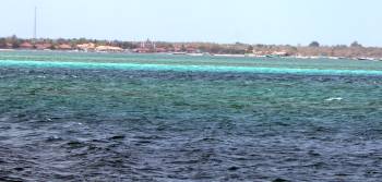 Raas anchorage - note foreground reefs