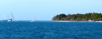 Approaching the anchorage behind Ketawi Island