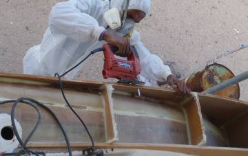 Baw cutting down the starboard wall to match port