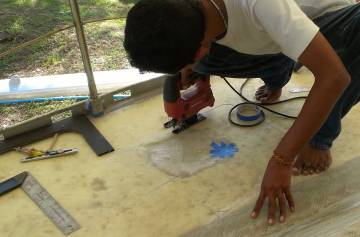 Baw cutting out the port forward hatch opening