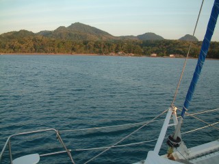 Large calm bay on N Bowean Island, Java Sea
