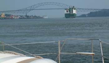 Entering the Pacific & heading for the graceful Bridge of the Americas