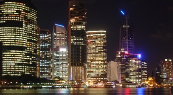 Our magnificent view of Brisbane at night