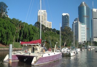 The Pilings, Botanical Gardens, & downtown Brisbane