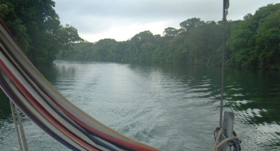 Motoring up the spectacular Chagres River