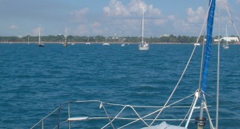 Approaching the Fannie Bay anchorage, Darwin