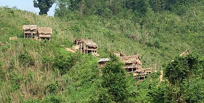 Isolated fishing village climbing up the hillside