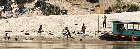 Kids are kids everywhere. These made their fun in the river.