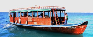 Our dive boat was a traditional wooden "dhoni"