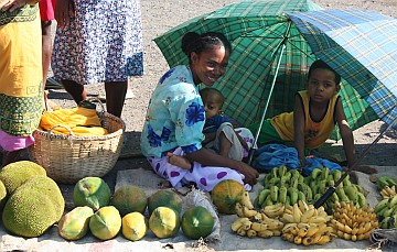 Fruit seller at the port of Ankify, mainland