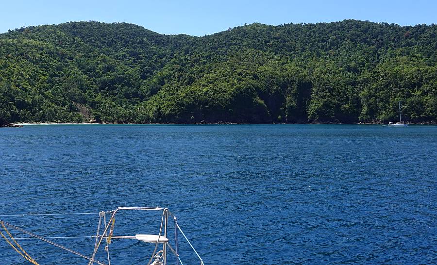 La Grotty anchored off Boayan Island west