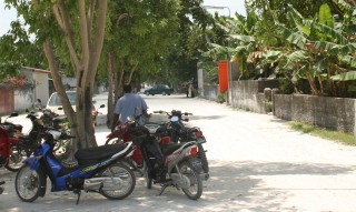 Main street (sand) in Hithadoo, Addu Atoll