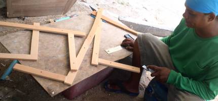 Houa making the shelves that the steps will attach to