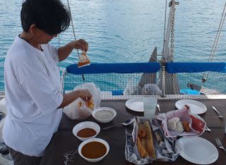 Shantha lays out a spicy lunch of idli & chutney