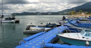 A private jetty in Kuah, Langkawi, for local boats and dinghies.