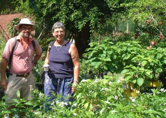 Jon and Jan in the Panama City park nursery.