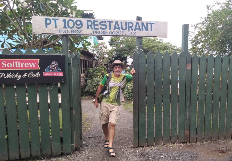 PT109 Restaurant, Gizo, with a safe dinghy dock