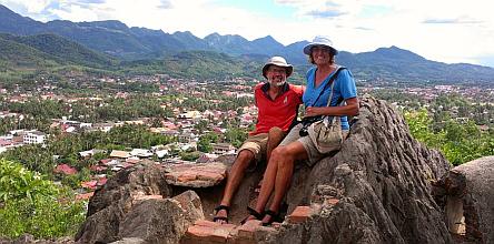 On our 35th anniversary, we climbed the hill in the middle of town