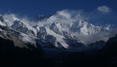 Kanchenjunga view from above Thangsing in early morning