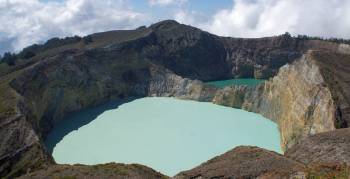 The famous Kelimutu Painted Lakes