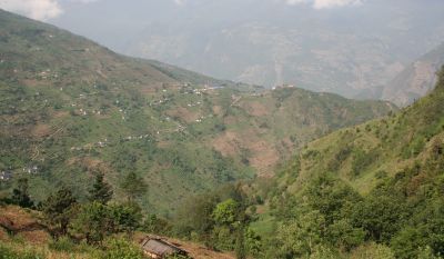 Our trail out - Kharikhola village from Bupsa