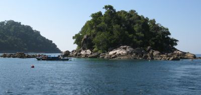 Mooring ball and fishing boat at Ko Butang