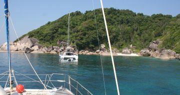 On moorings, in gorgeous Ko Bangu, Similans