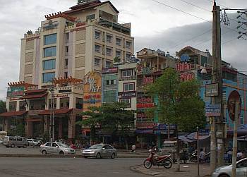 Downtown Lao Cai, near the train station