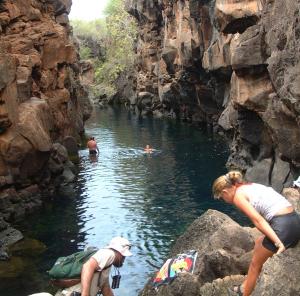 Las Grietas is hard to find, but worth the hike from Academy Bay.