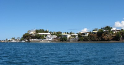 Dzaoudzi island from the anchorage, Mayotte