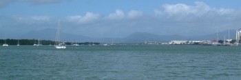 Cairns approach - anchorage left, marinas right