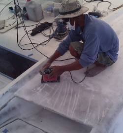 Lek sanding the new port "eyebrow"