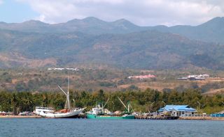The anchorage off Lewoleba town, Lomblen, Indonesia