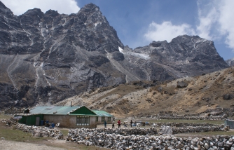 Our Dzongla guesthouse - outhouse at far right