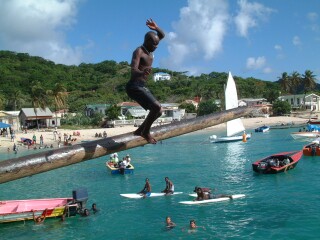 Greased pole walking was a hit!