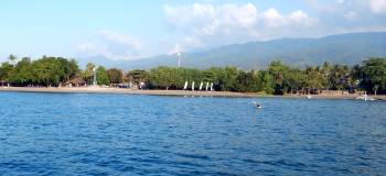 Lovina Beach waterfront from the anchorage