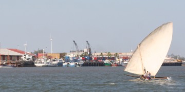 Dhows and freighters, Majunga harbor, Madagascar