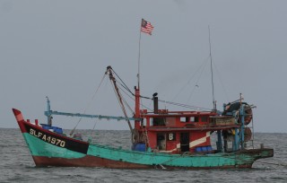 Malaysian fishing trawlers were abundant in the Straits