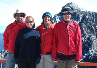 15,000 ft in the Andes.  We do get off the boat & get cold sometimes!