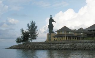 Seahorse scultpure at entrance to Miri Marina, Miri, Sarawak, Malyasia