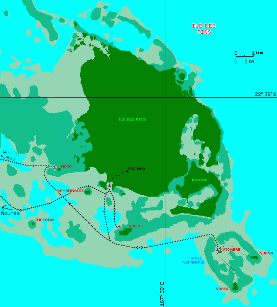 Isle of Pines and our sailing tracks