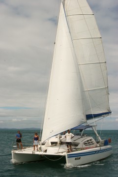 Ocelot sailing beautifully off Fiji. Photo by Tina Dreffin