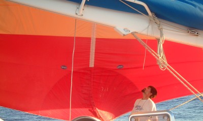 Jon, Inspecting the "set" of the spinnaker