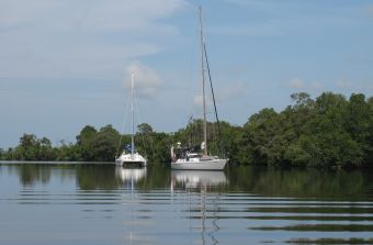 Anchorage on the Klias River, Sabah, Malaysia